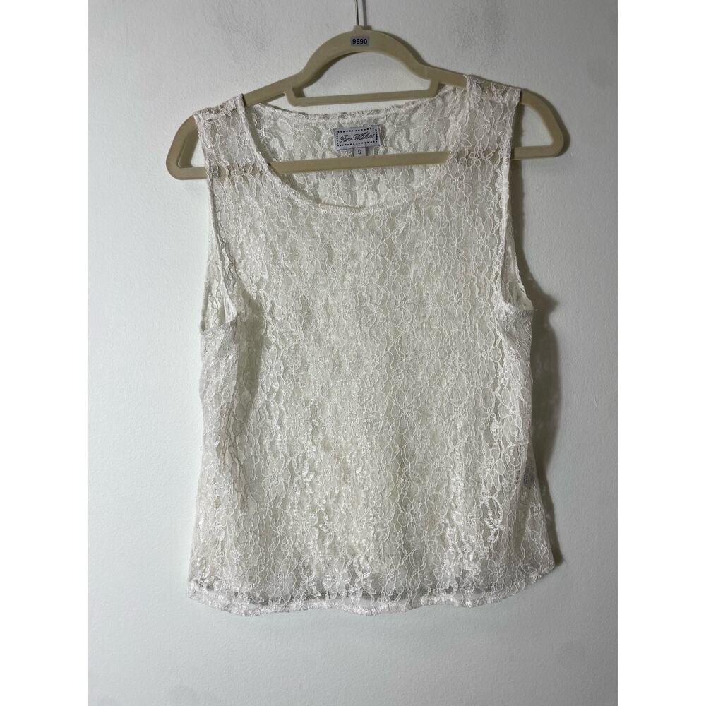 Two Wishes Lace Flower Tank Sz S